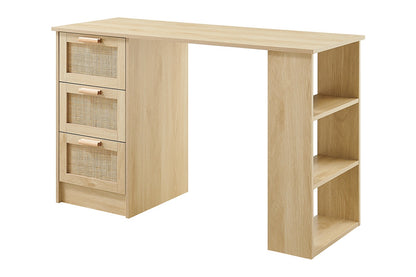 Ovela Zara Rattan 3 Drawer Desk