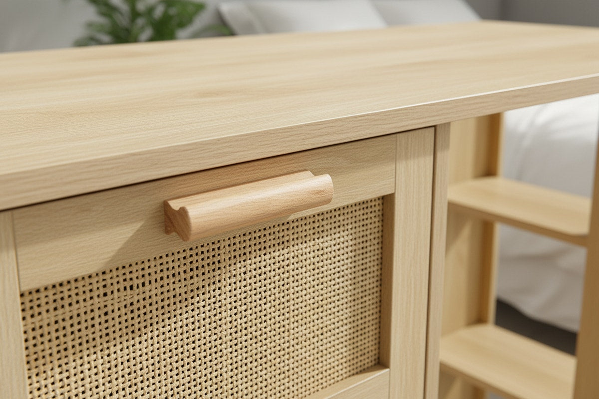 Ovela Zara Rattan 3 Drawer Desk