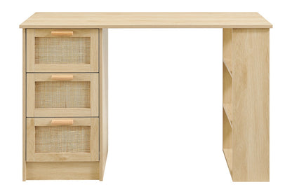 Ovela Zara Rattan 3 Drawer Desk