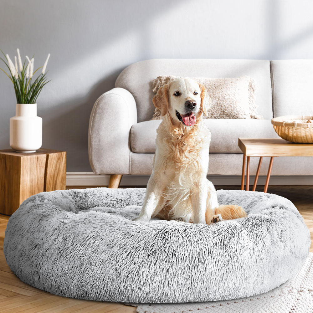i.Pet Pet Bed Dog Cat 110cm Calming Extra Large Soft Plush Light Charcoal – Auzzi Store