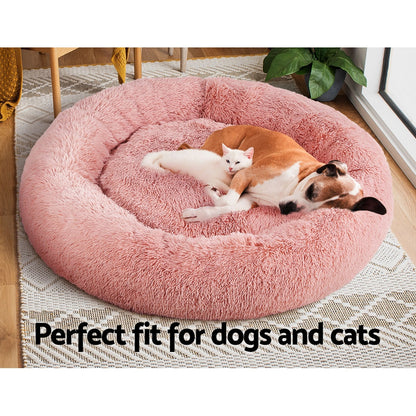 i.Pet Pet Bed Dog Cat 110cm Calming Extra Large Soft Plush Pink – Auzzi Store