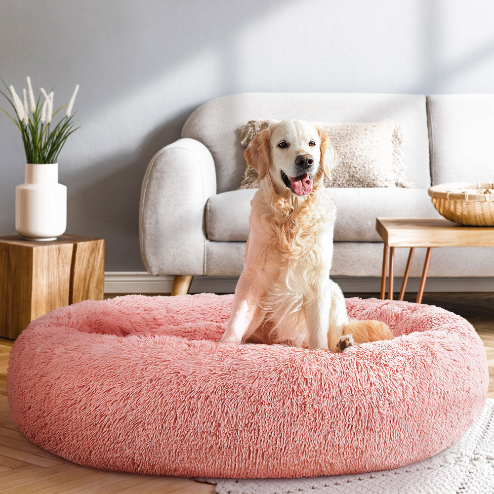 i.Pet Pet Bed Dog Cat 110cm Calming Extra Large Soft Plush Pink – Auzzi Store