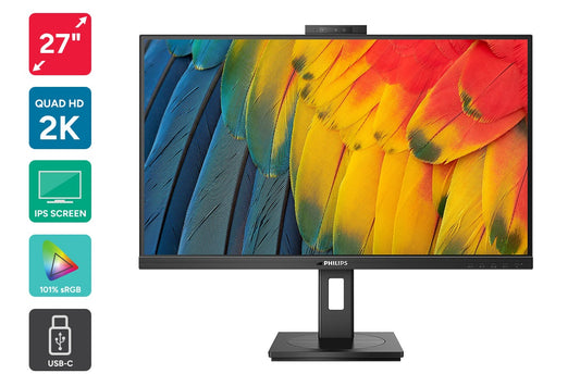 Philips Office Pro 27" QHD USB-C Monitor with 5MP Webcam (27B1U5601H)