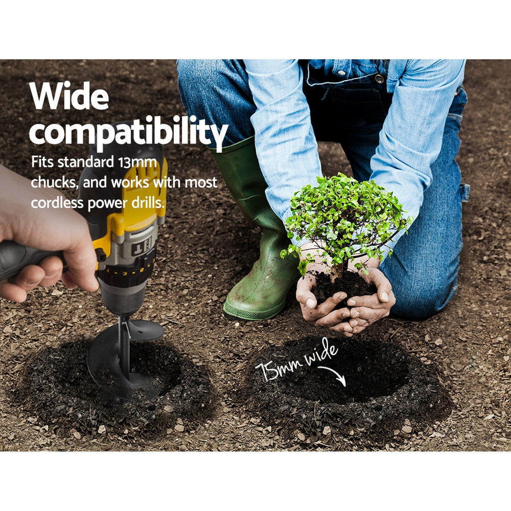 GIANTZ Power Garden Auger Small Earth Planter 75 X 600MM Black – Auzzi Store