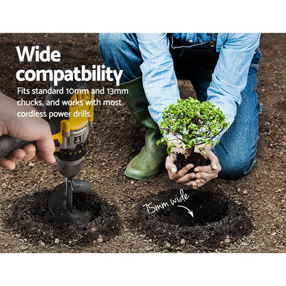 GIANTZ Power Garden Auger Small Earth Planter 75 X 600MM Black – Auzzi Store