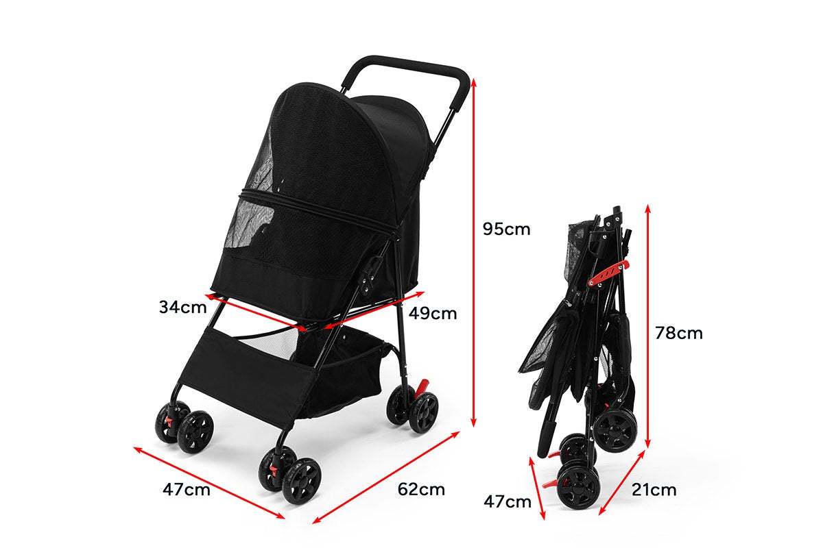 Pawever Pets Foldable Pet Stroller for Dogs & Cats