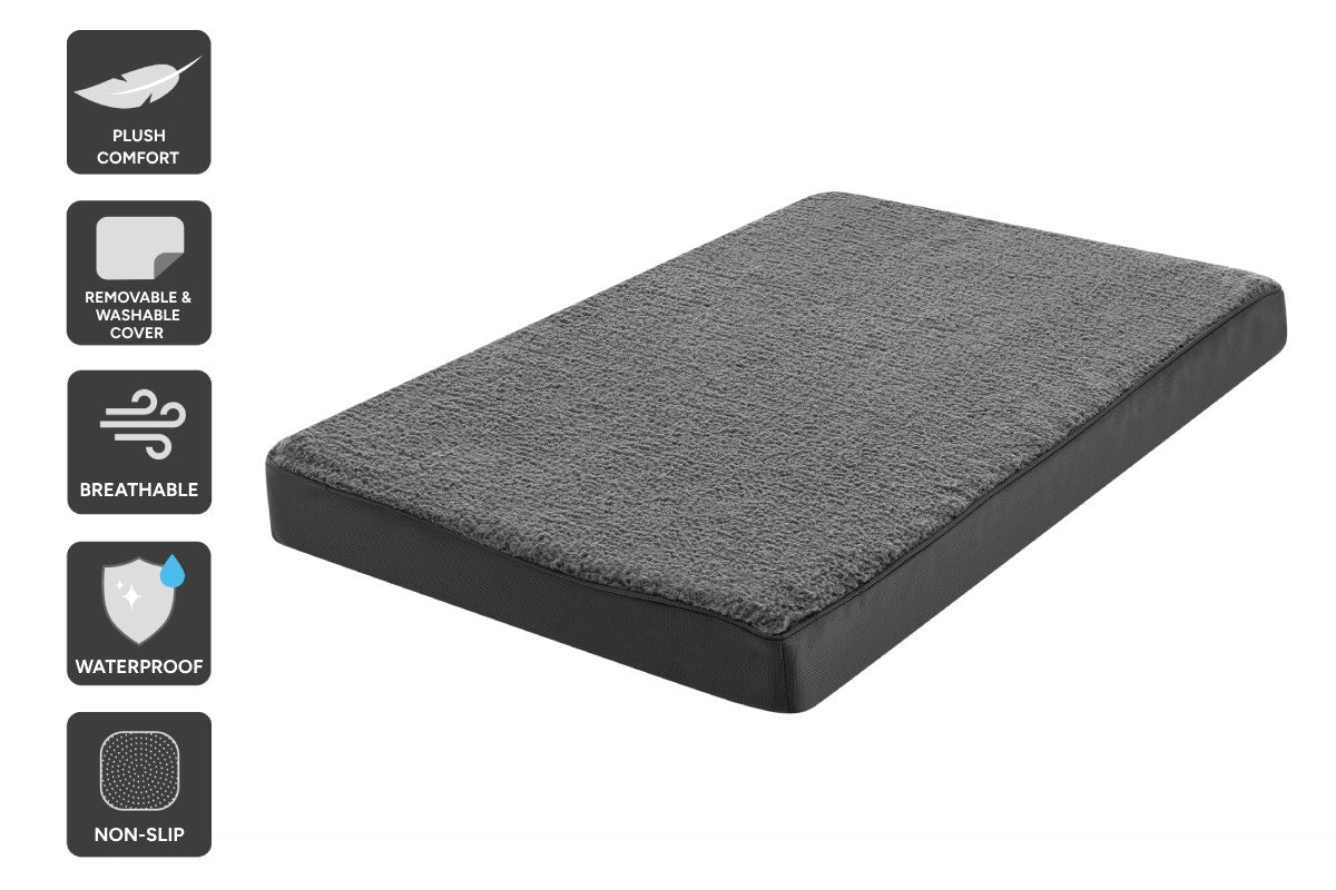 Pawever Pets Orthopedic Dog Bed with Waterproof and Washable Cover (Large, Charcoal)