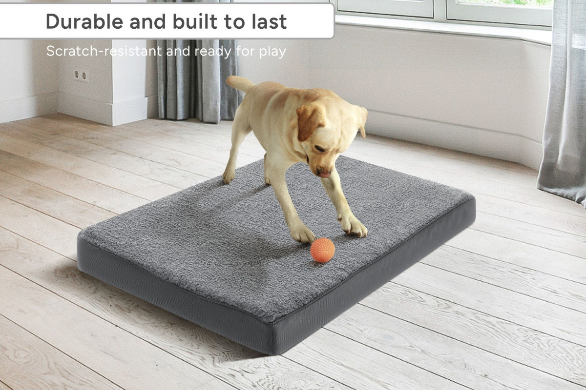 Pawever Pets Orthopedic Dog Bed with Waterproof and Washable Cover (Medium, Charcoal)