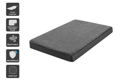 Pawever Pets Orthopedic Dog Bed with Waterproof and Washable Cover (Small, Charcoal)