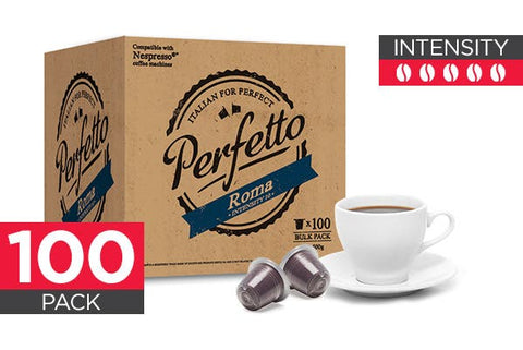 NEW Perfetto Coffee Capsules 100 Pack Nespresso Compatible Roma - Auzzistore