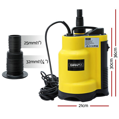 Giantz 400W Submersible Water Pump, 7000L/h, 7m Depth, 10m Cable, Dirty Water