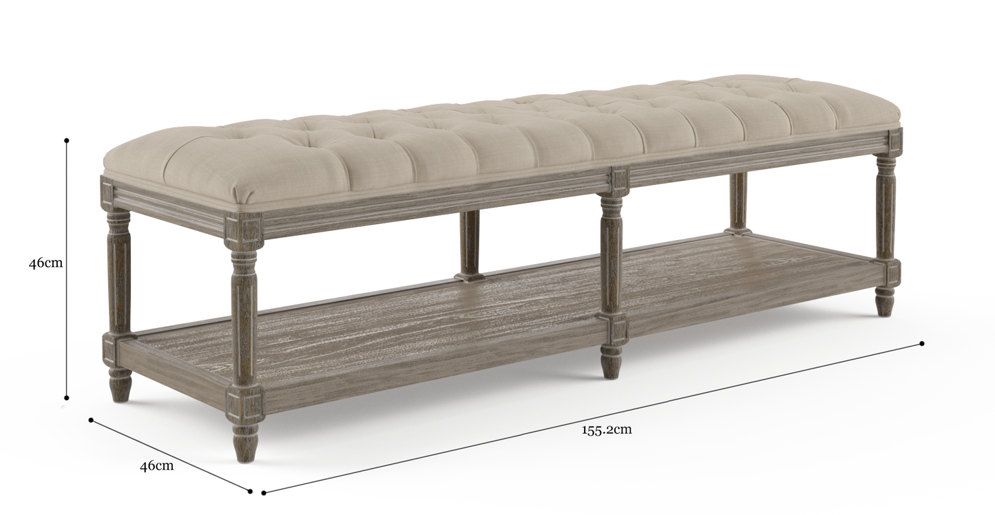 Brosa Petite Fleur Ottoman (French Beige)