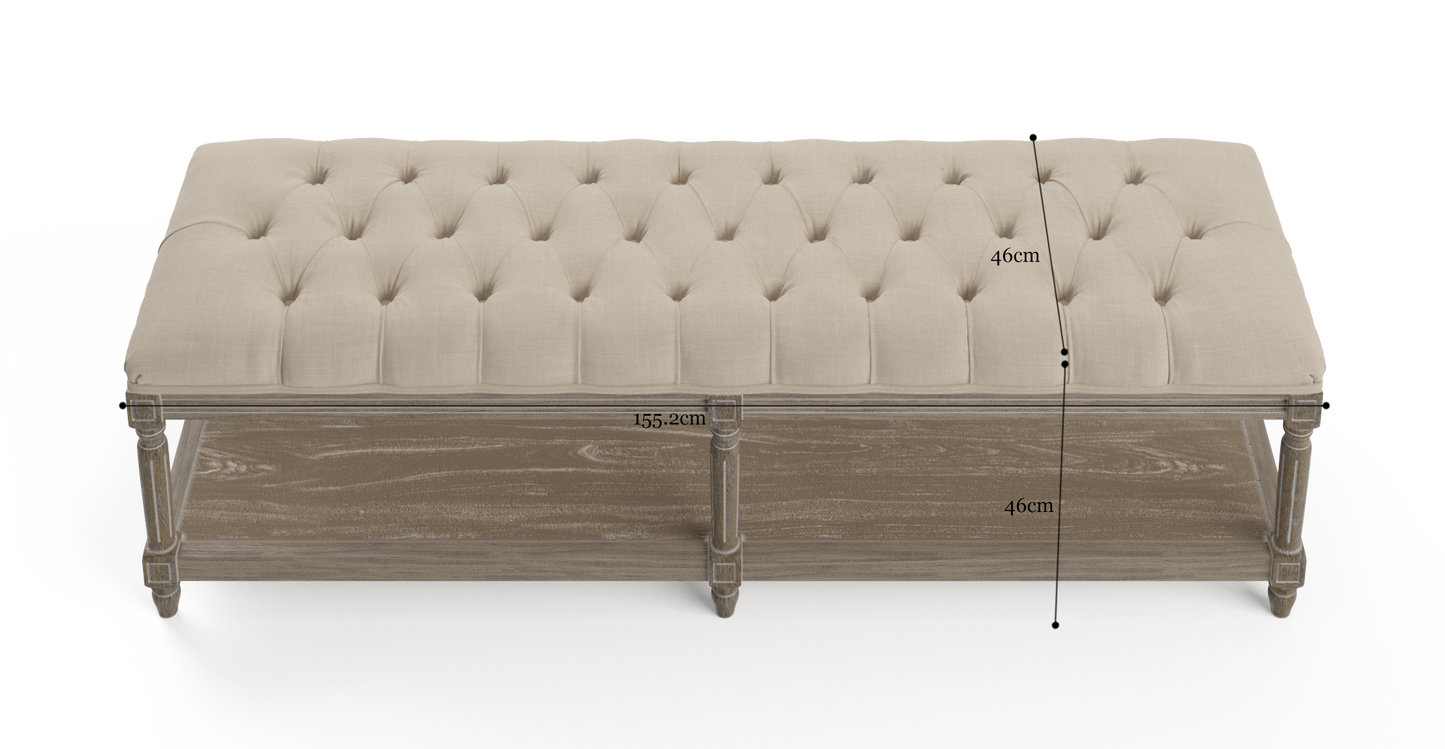 Brosa Petite Fleur Ottoman (French Beige)