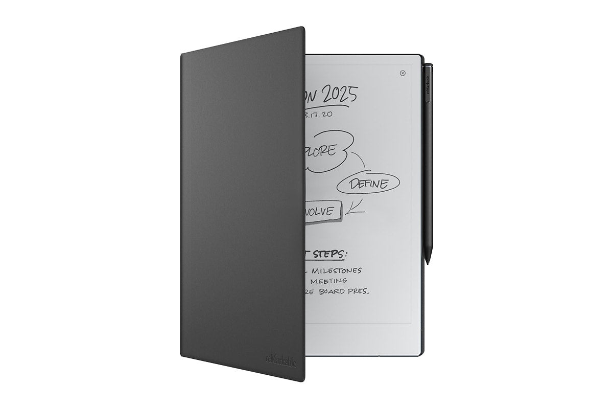 reMarkable 2 10.3" Paper Tablet with Marker Plus and Premium Leather Book Folio (Black)