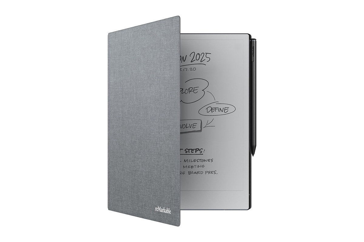 reMarkable 2 10.3" Paper Tablet with Marker Plus and Polymer Weave Book Folio (Grey)