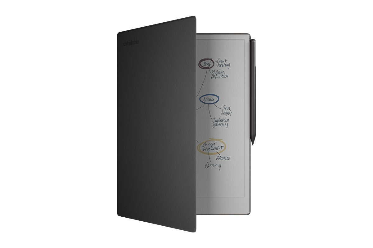 reMarkable Paper Pro 11.8" Paper Tablet with Marker Plus and Book Folio Pro Leather (Black)