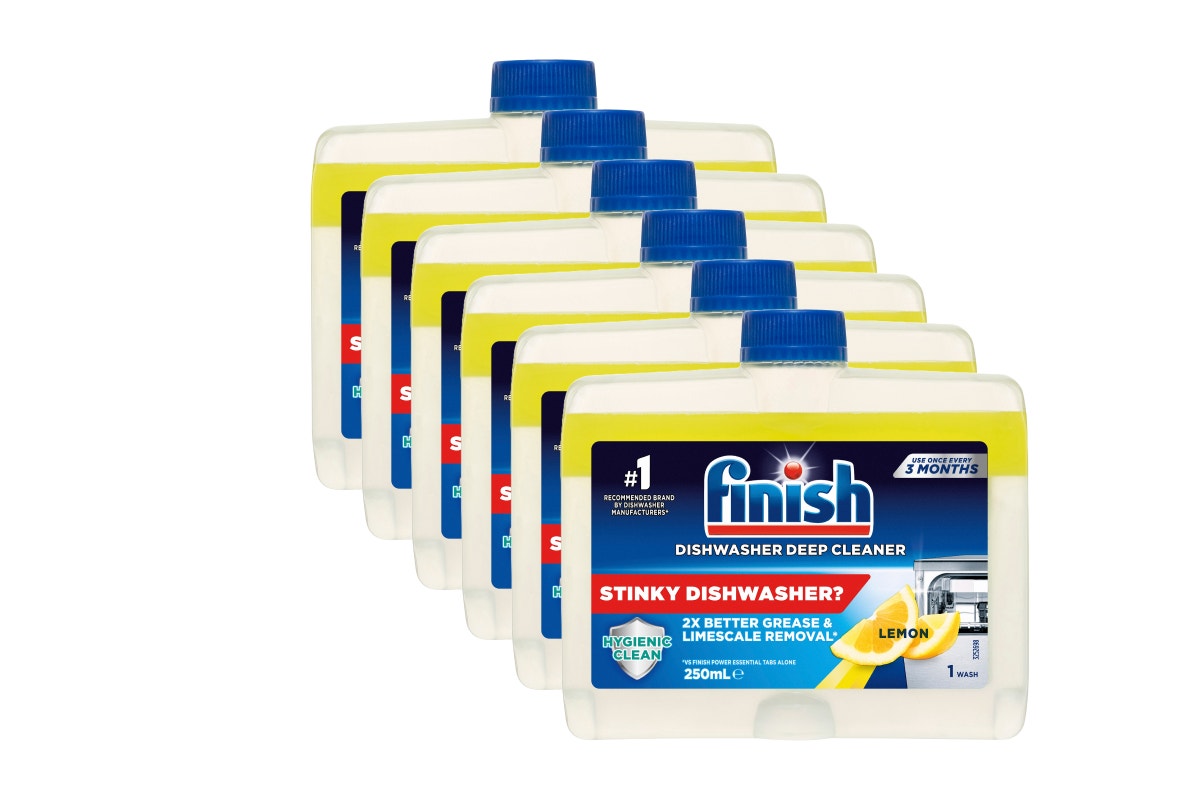 Finish 250ml Dishwasher Cleaner Liquid Lemon Sparkle (6 Pack)