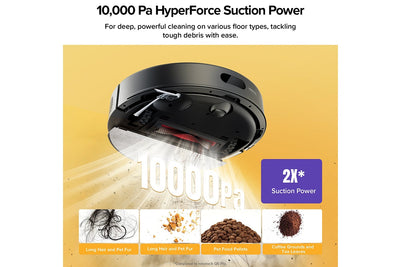 Roborock Q7T+ Smart Vacuum Cleaner with 10,000Pa Suction - Black