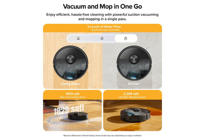 Roborock Q7T+ Smart Vacuum Cleaner with 10,000Pa Suction - Black