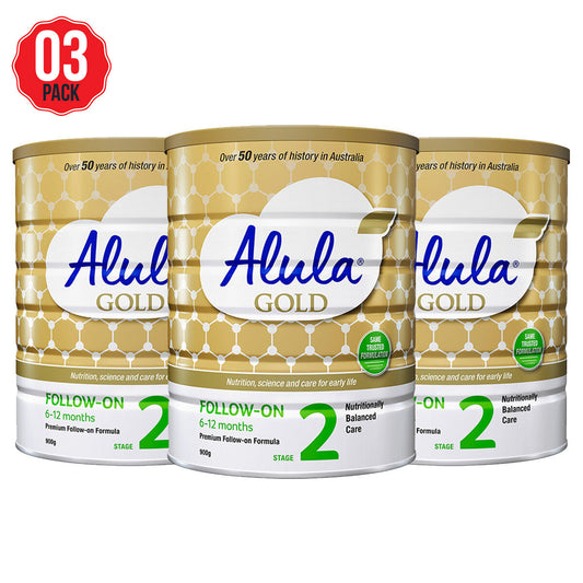 Alula Gold Follow-On Formula for Babies 6 to 12 Months Stage 2 900g 3 Pack