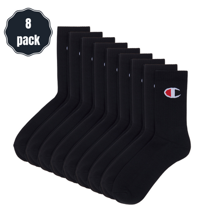 Champion Men's Crew Socks 8pk Black