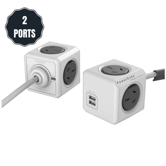 Allocacoc PowerCube With 4 Power Outlets And 2 USB Ports 2 x 1.5M - Auzzistore