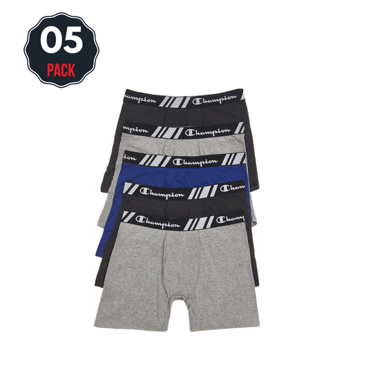 Champion Men's Boxer 5 Pack Charcoal Black Small