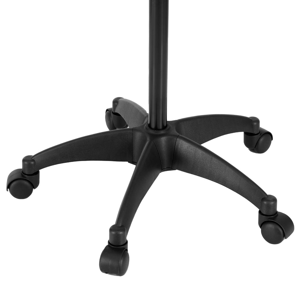 Embellir Salon Trolley SA-TR-1T-BK: 5-Wheel, Adjustable Height, Aluminium Tray, Black