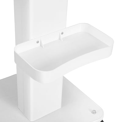 Embellir Salon Trolley SA-TR-2T-WH: Lockable Wheels, Metal Frame, Multi-Functional Tray, White