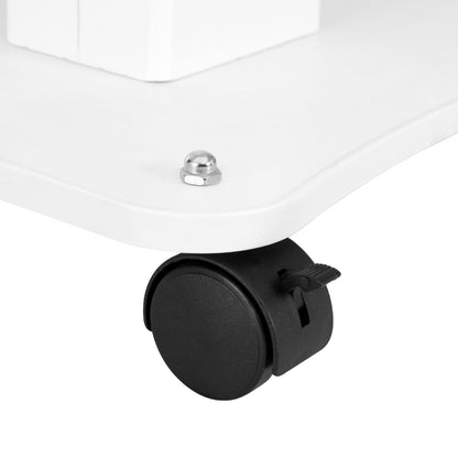 Embellir Salon Trolley SA-TR-2T-WH: Lockable Wheels, Metal Frame, Multi-Functional Tray, White