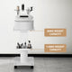 Embellir Salon Trolley SA-TR-2T-WH: Lockable Wheels, Metal Frame, Multi-Functional Tray, White – view 5