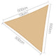 Instahut Shade Sail 5x5x5m Triangle 185GSM 95% Sand Shade Cloth – view 2