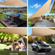 Instahut Shade Sail 5x5x5m Triangle 185GSM 95% Sand Shade Cloth – view 4
