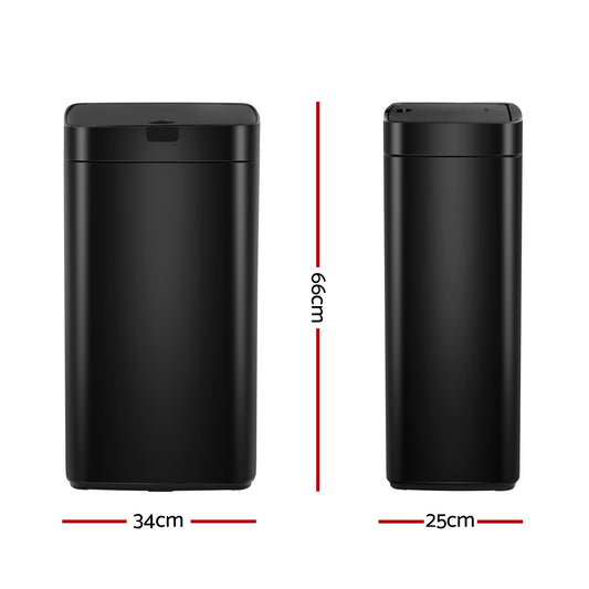 Devanti 45L Motion Sensor Bin Rubbish Automatic Black – view 2