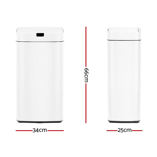 Devanti 45L Motion Sensor Bin Rubbish Automatic White – view 2
