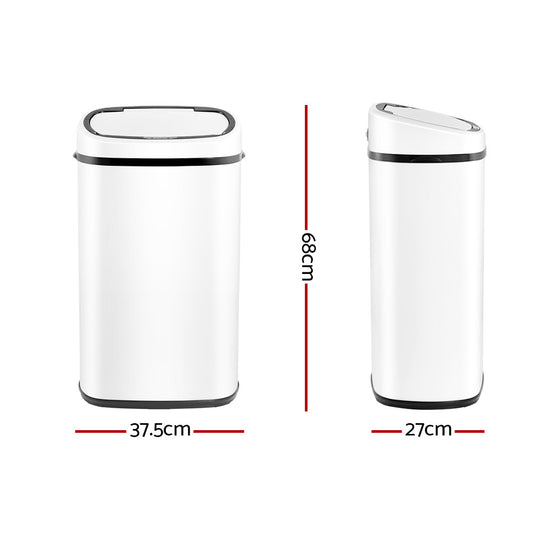 Devanti 58L Motion Sensor Bin Rubbish Automatic White – view 2