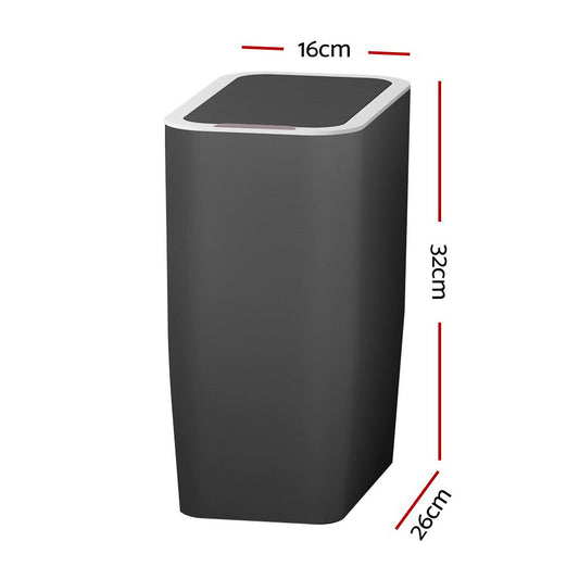Devanti 9L Motion Sensor Bin Rubbish Automatic Ash Black – view 2