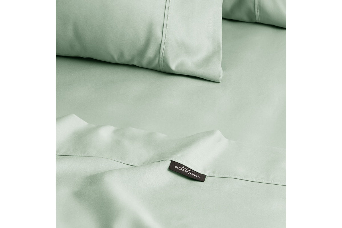 Sheraton Luxury Egyptian Cotton Rich Bed Sheet Set - Sage; King