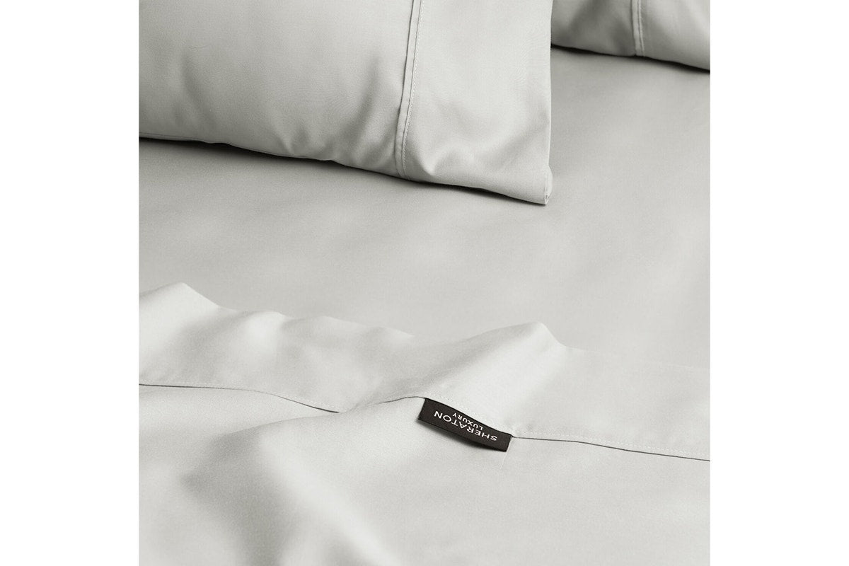 Sheraton Luxury Egyptian Cotton Rich Bed Sheet Set - Grey; King