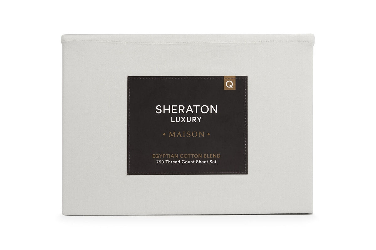 Sheraton Luxury Egyptian Cotton Rich Bed Sheet Set - Grey; King