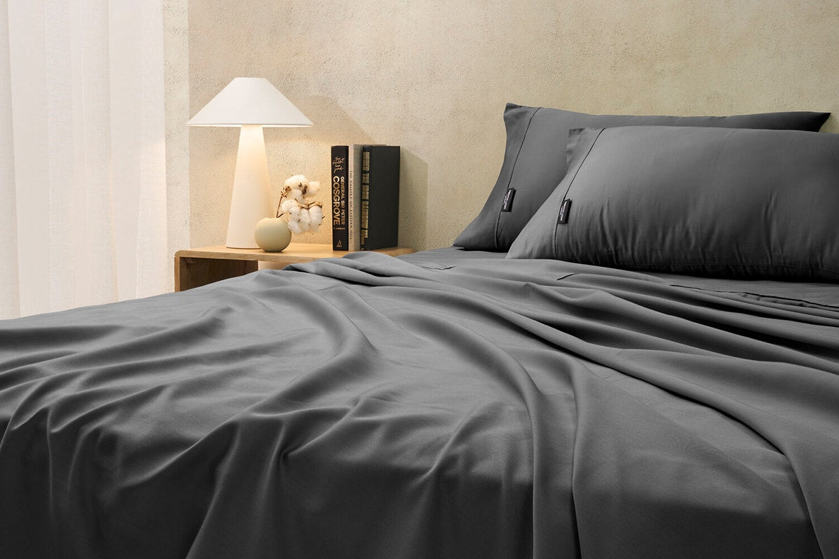 Sheraton Luxury 1000TC Cotton Rich Bed Sheet Set (Fossil, King)