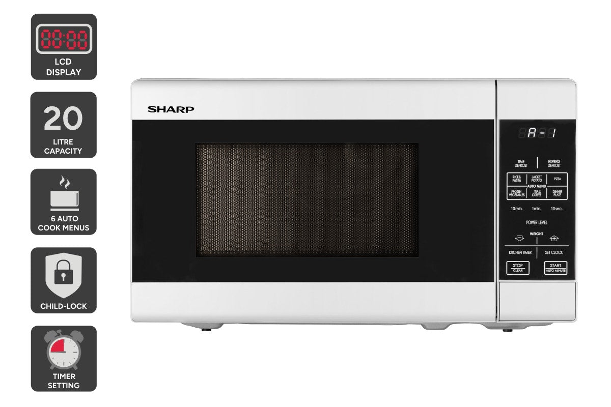 Sharp 20L Microwave Oven - White  - R211DW)