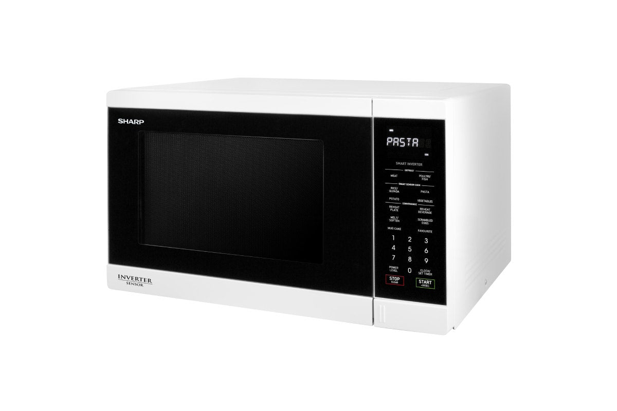 Sharp 34L Microwave with Smart Inverter & Sensor - White  - R350EW)