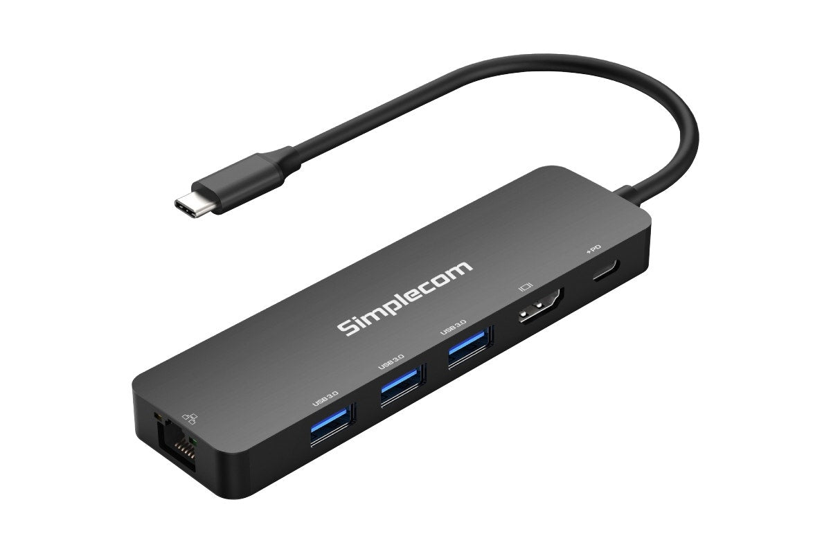 Simplecom CHT560 USB-C SuperSpeed 6-in-1 Multiport Docking Station HDMI 2.0