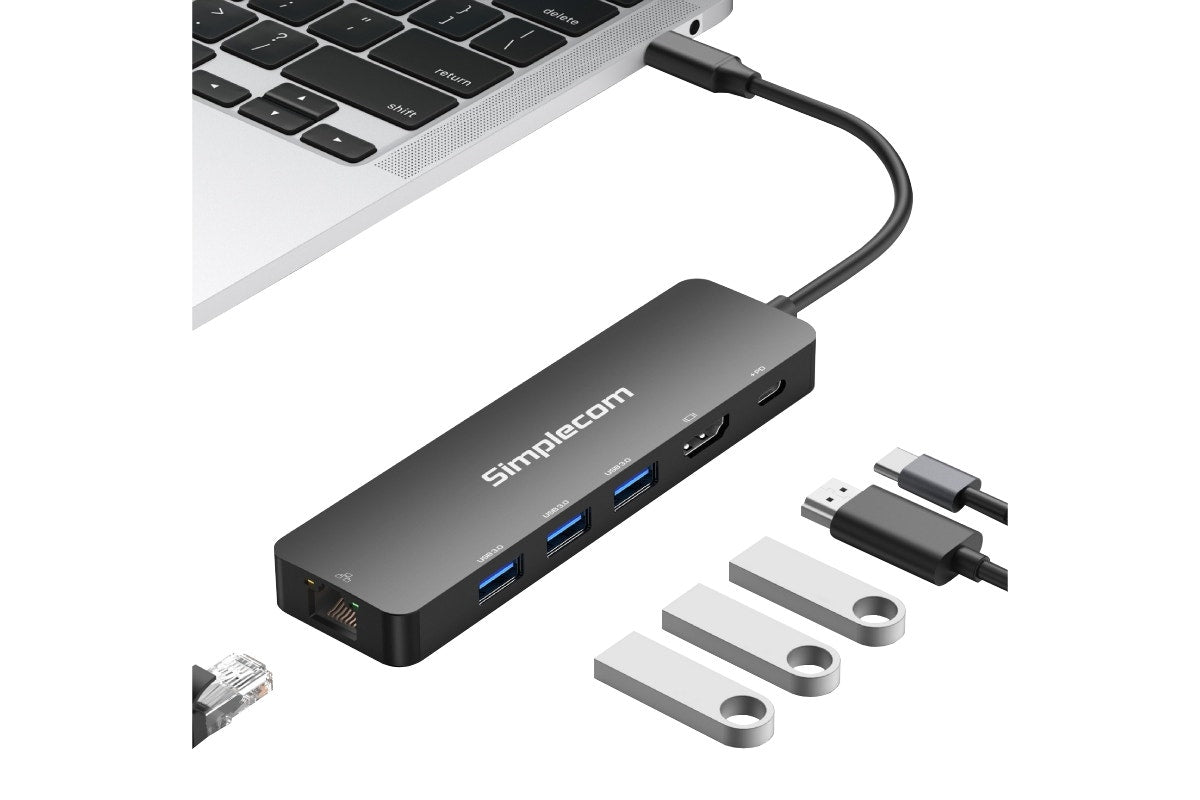 Simplecom CHT560 USB-C SuperSpeed 6-in-1 Multiport Docking Station HDMI 2.0