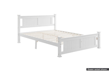 Shangri-La Mila Bed Frame (White, Double)
