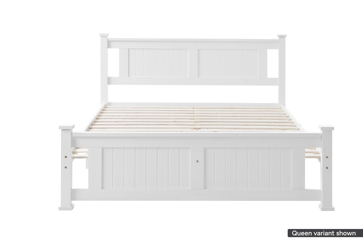 Shangri-La Mila Bed Frame (White, Double)