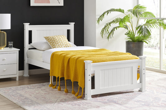 Shangri-La Mila Bed Frame (White, Single)