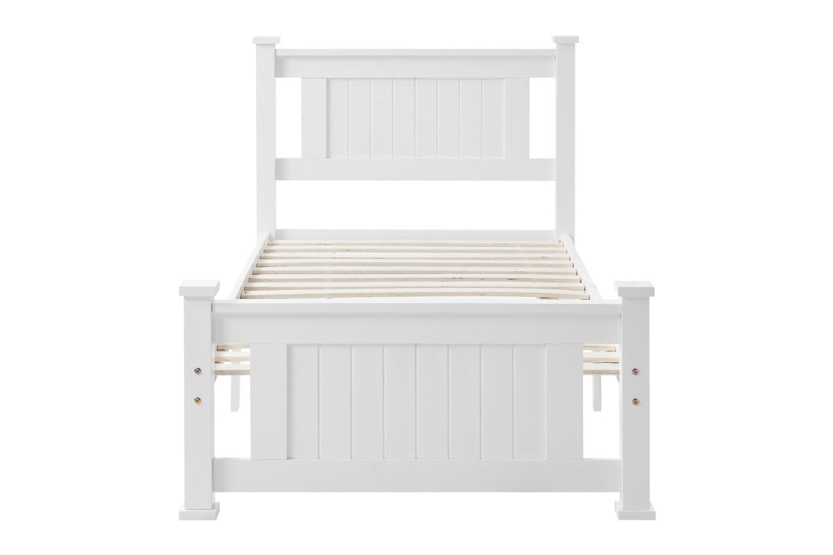 Shangri-La Mila Bed Frame (White, Single)