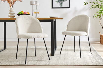 Shangri-La Set of 2 Subiaco Boucle Dining Chairs (Boucle Beige)